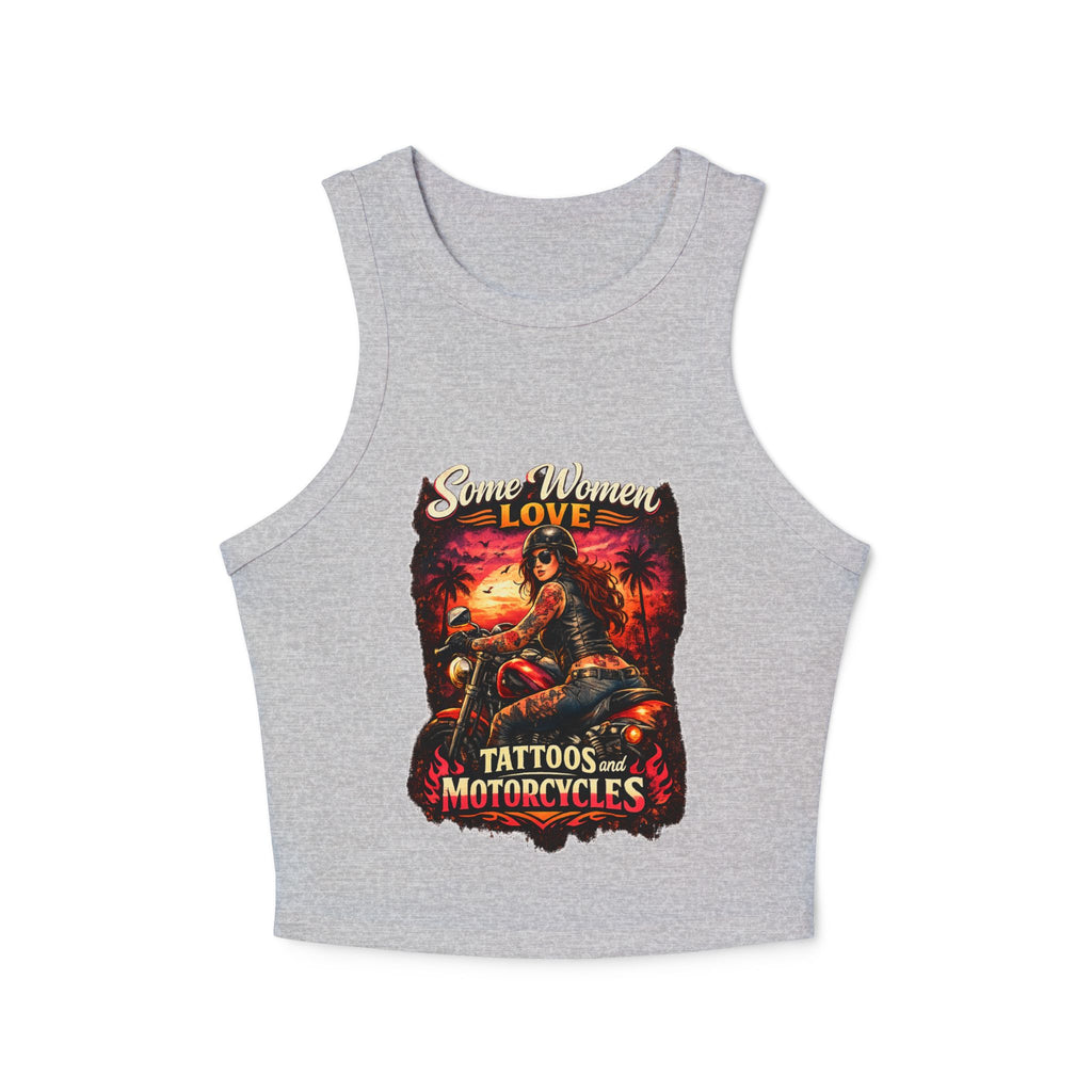 Rib Tank Top — “Some Women Love Tattoos & Motorcycles” Biker Graphic