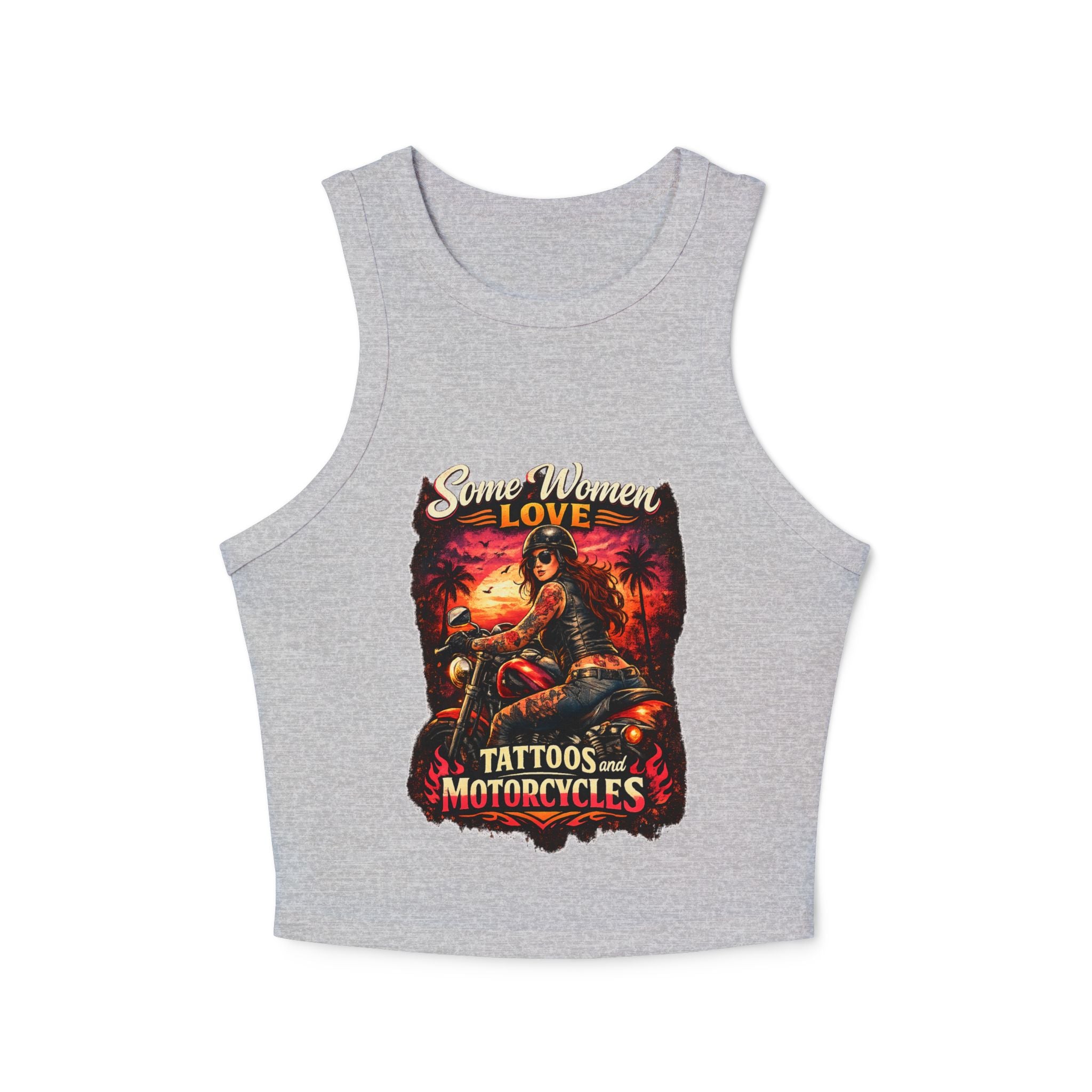 Rib Tank Top — “Some Women Love Tattoos & Motorcycles” Biker Graphic