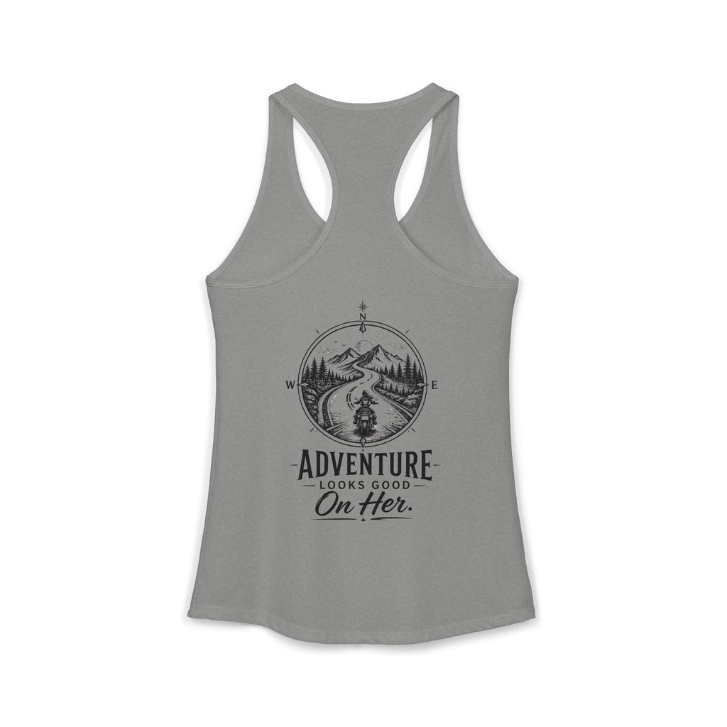 Women's Racerback Tank - Adventure Looks Good on Her