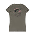 Women's Motorcycle Tee — "Soul Fueled" Graphic Shirt (dark hair)