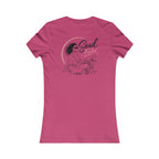 Women's Motorcycle Tee — "Soul Fueled" Graphic Shirt (dark hair)