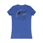 Women's Motorcycle Tee — "Soul Fueled" Graphic Shirt (dark hair)
