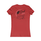 Women's Motorcycle Tee — "Soul Fueled" Graphic Shirt (dark hair)