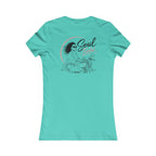 Women's Motorcycle Tee — "Soul Fueled" Graphic Shirt (dark hair)