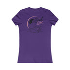 Women's Motorcycle Tee — "Soul Fueled" Graphic Shirt (dark hair)