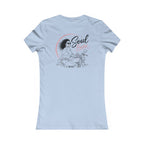 Women's Motorcycle Tee — "Soul Fueled" Graphic Shirt (dark hair)