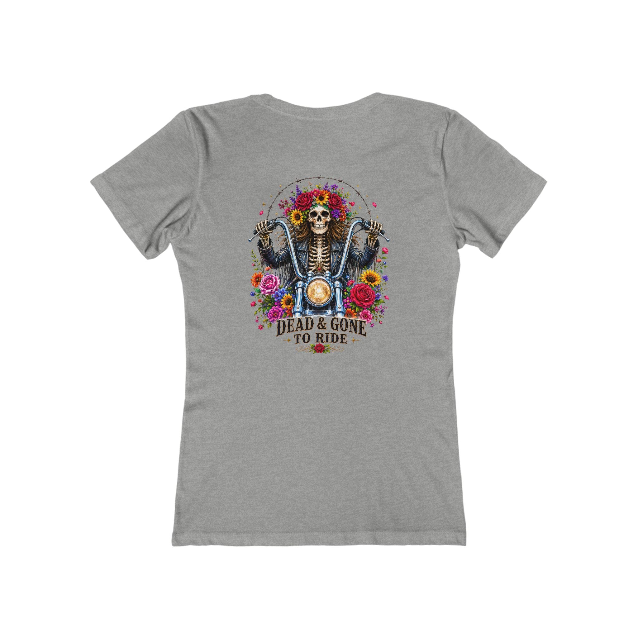 Dead and Gone to Ride- Motorcycle Graphic Tee — Women's Boyfriend T-Shirt