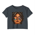 Women's Crop Top — Sunglasses/Motorcyle Sunset Graphic