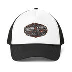 Chrome & Curves Trucker Hat — Vintage Motorcycle Logo Foam Mesh Cap
