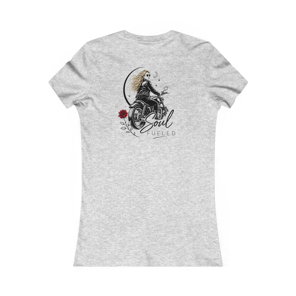Women's Motorcycle Tee — "Soul Fueled" Graphic Shirt