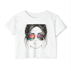 Women's Crop Top — Sunglasses/Jeep Sunset Graphic