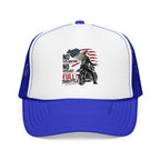 Motorcycle Trucker Hat — "No Explanations, No Apology, Full Throttle" Patriotic Biker Cap