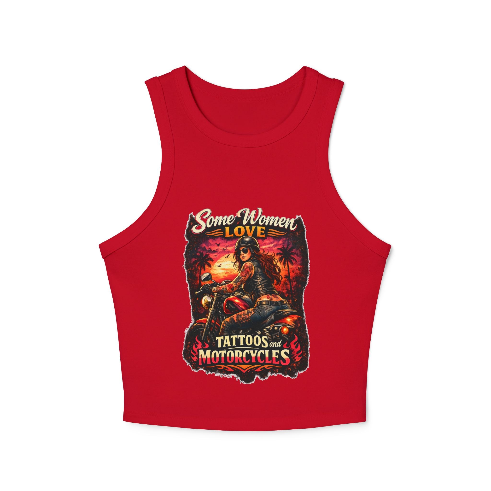 Rib Tank Top — “Some Women Love Tattoos & Motorcycles” Biker Graphic
