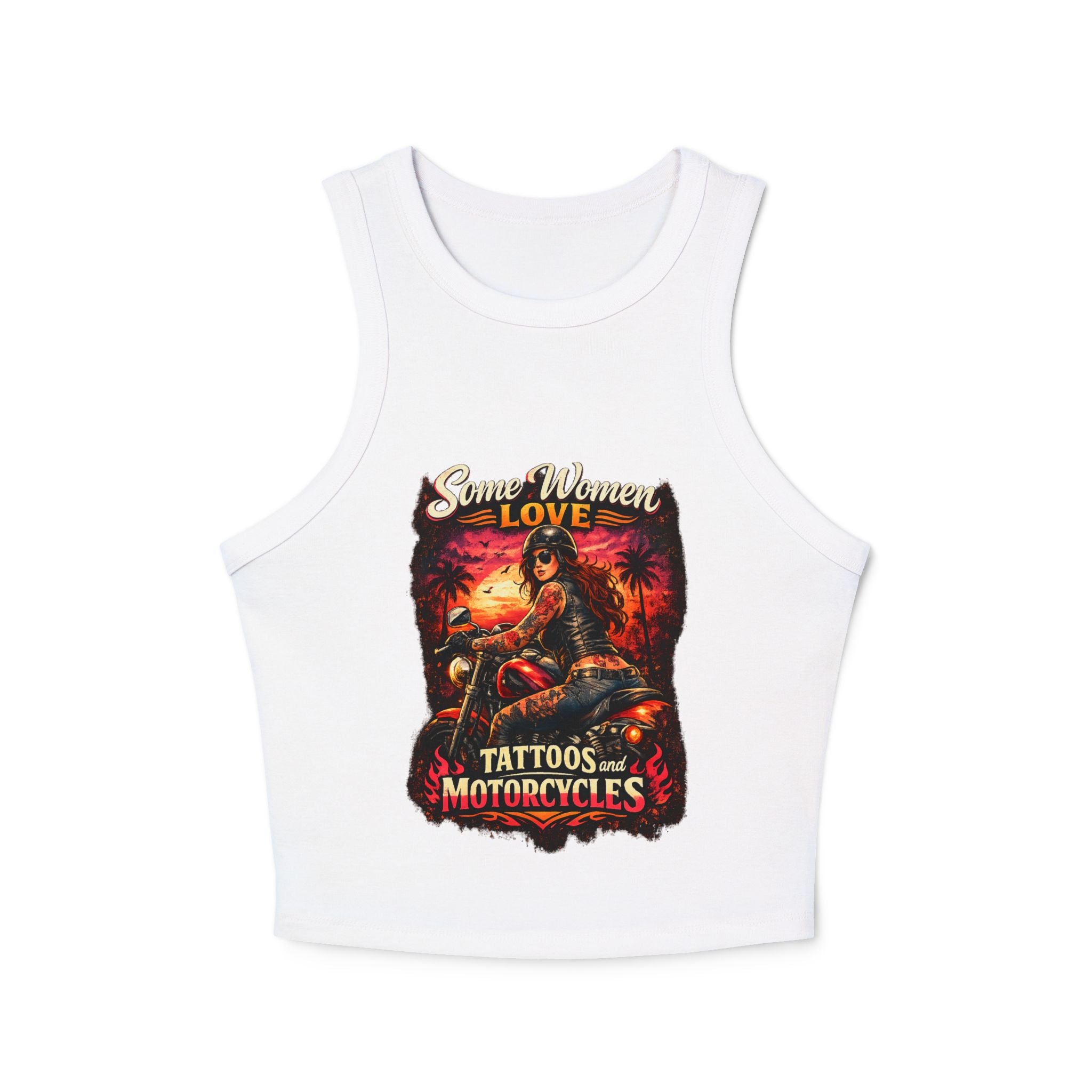 Rib Tank Top — “Some Women Love Tattoos & Motorcycles” Biker Graphic