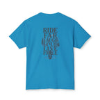 Ride Far Laugh Loud Live Free T-Shirt — Motorcycle Adventure Graphic Tee