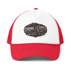 Chrome & Curves Trucker Hat — Vintage Motorcycle Logo Foam Mesh Cap