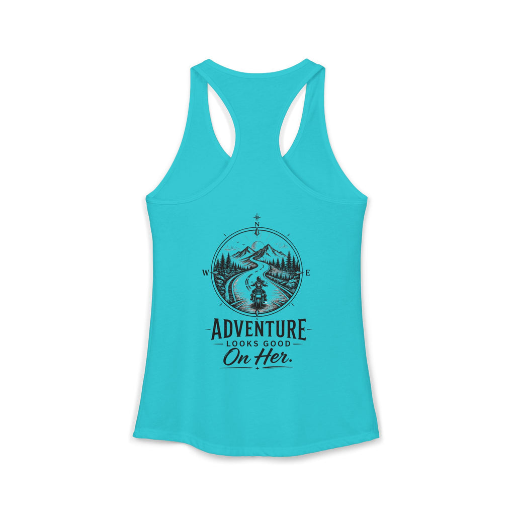 Women's Racerback Tank - Adventure Looks Good on Her
