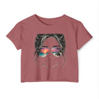 Women's Crop Top — Sunglasses/Jeep Sunset Graphic