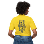 Ride Far Laugh Loud Live Free T-Shirt — Motorcycle Adventure Graphic Tee