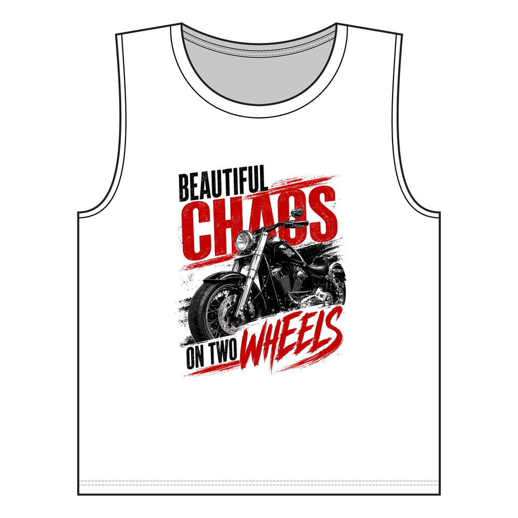 Beautiful Chaos on Two Wheels Muscle Tank — Women's Motorcycle Biker Tank Top