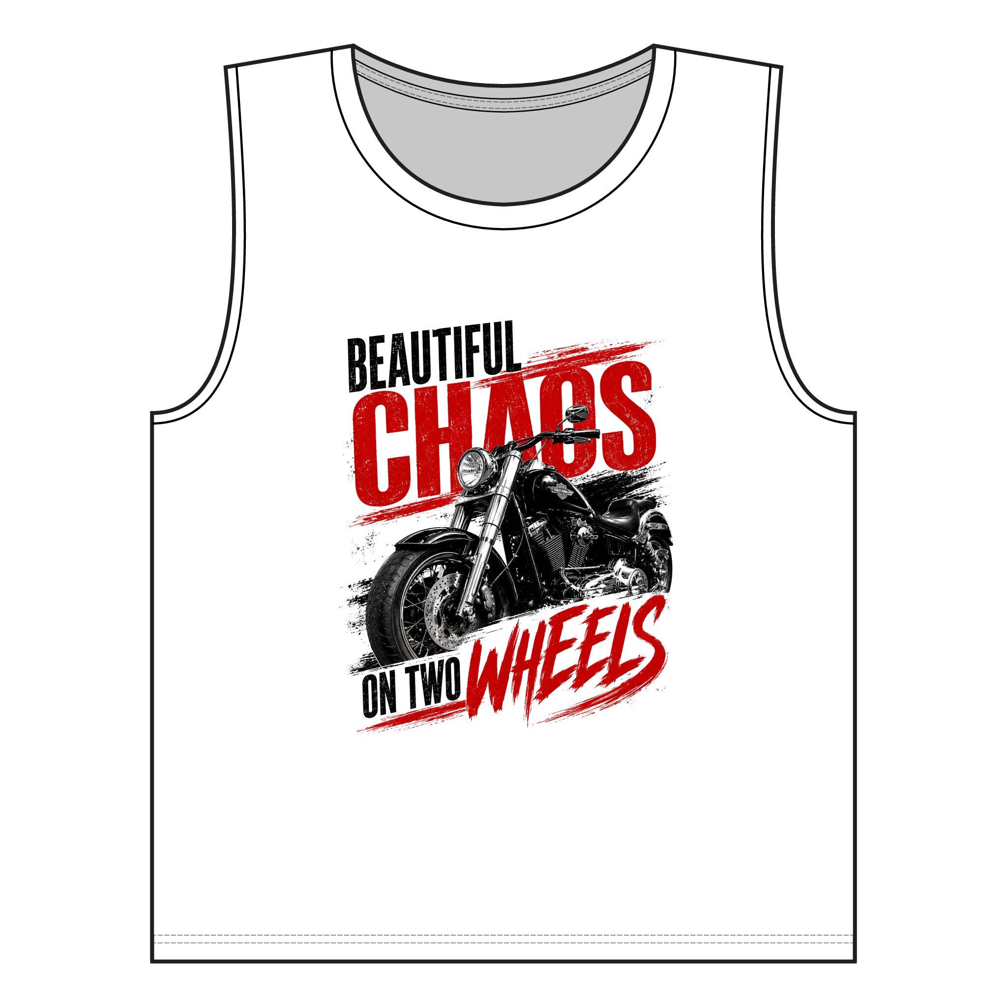 Beautiful Chaos on Two Wheels Muscle Tank — Women's Motorcycle Biker Tank Top