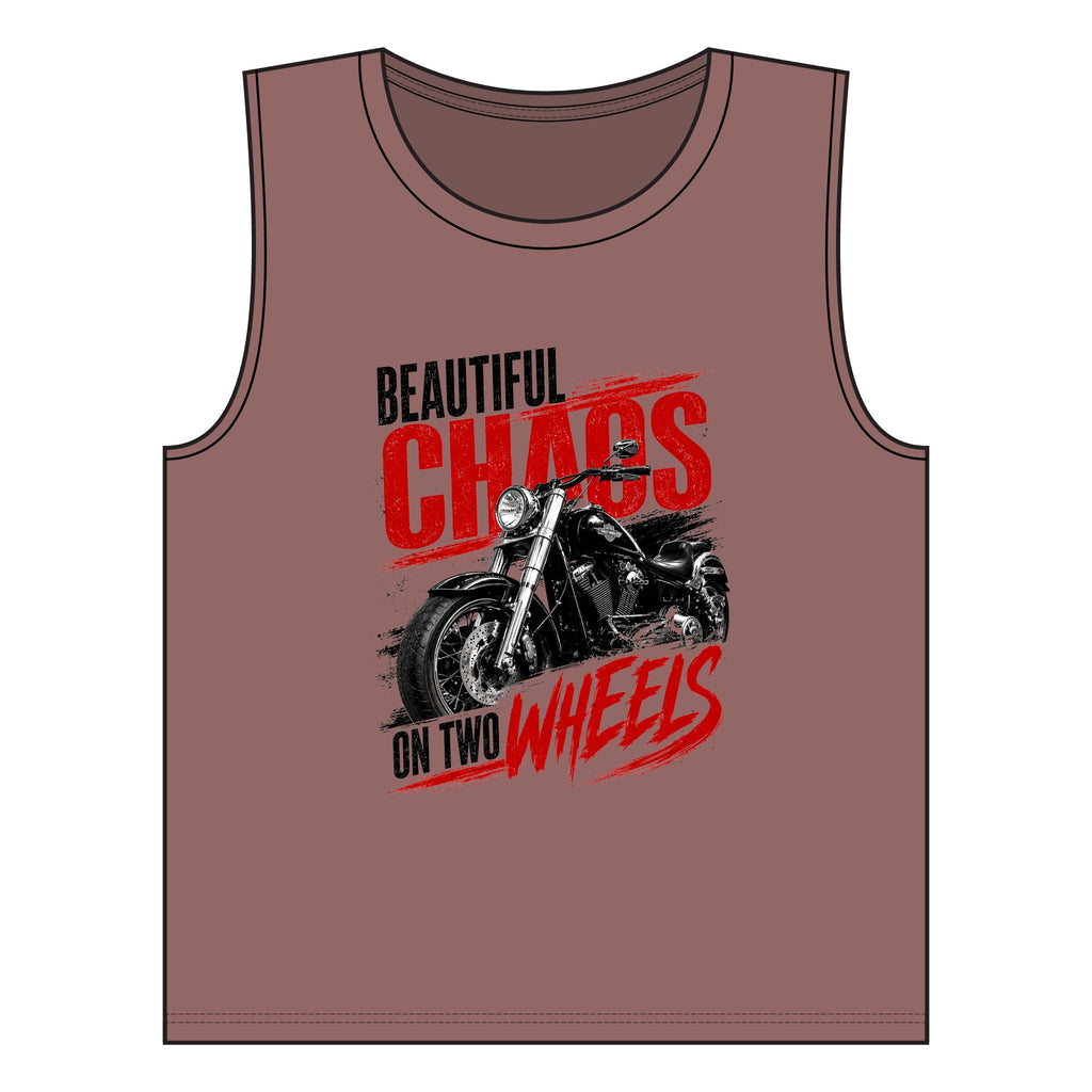 Beautiful Chaos on Two Wheels Muscle Tank — Women's Motorcycle Biker Tank Top