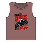 Beautiful Chaos on Two Wheels Muscle Tank — Women's Motorcycle Biker Tank Top
