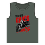 Beautiful Chaos on Two Wheels Muscle Tank — Women's Motorcycle Biker Tank Top
