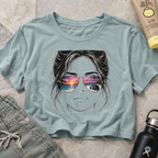 Women's Crop Top — Sunglasses/Jeep Sunset Graphic