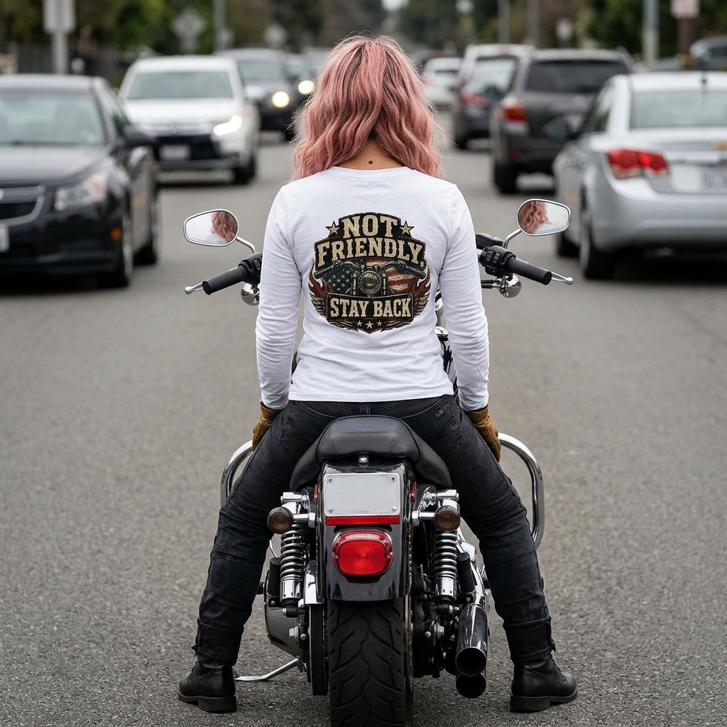 Not Friendly Stay Back Long Sleeve Shirt