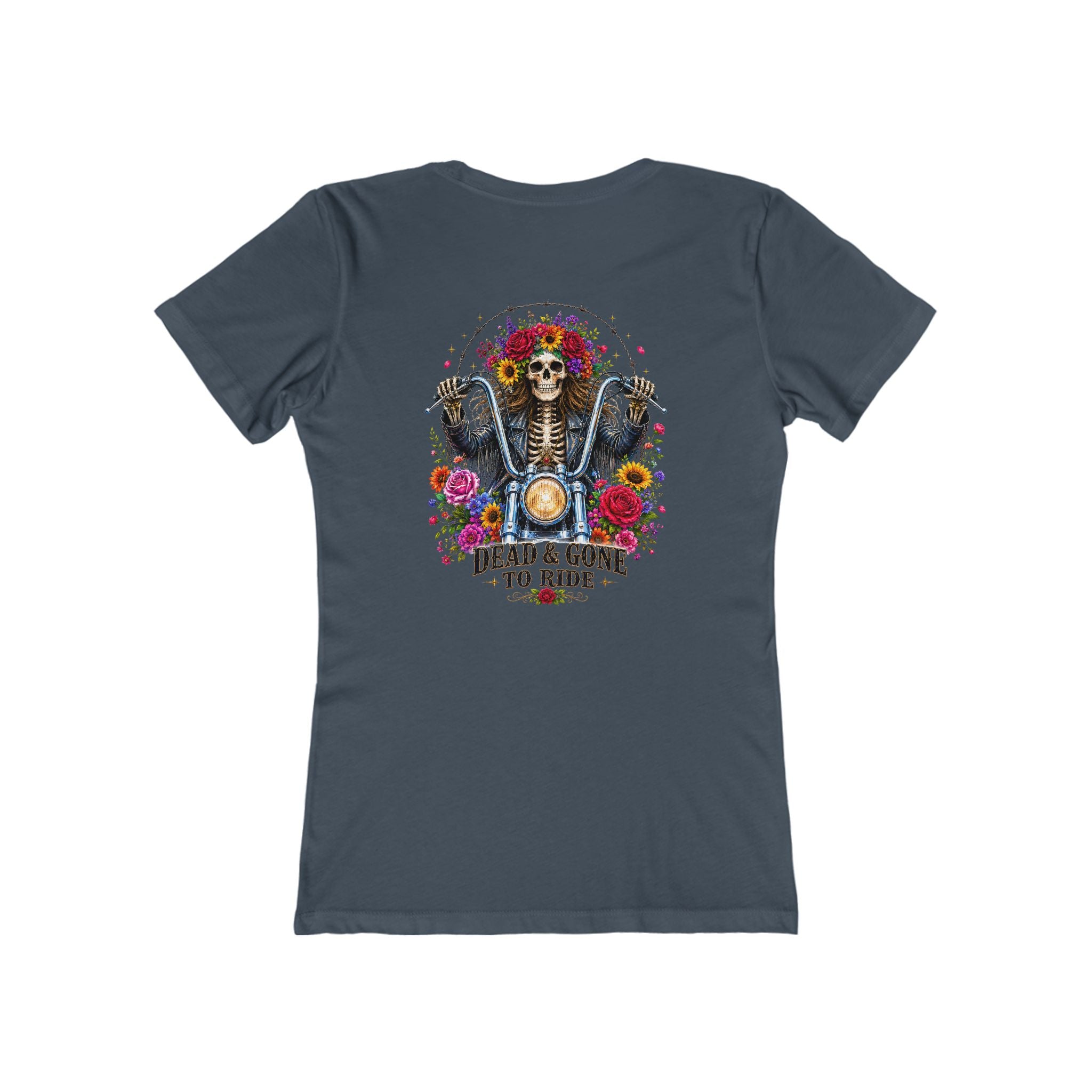Dead and Gone to Ride- Motorcycle Graphic Tee — Women's Boyfriend T-Shirt