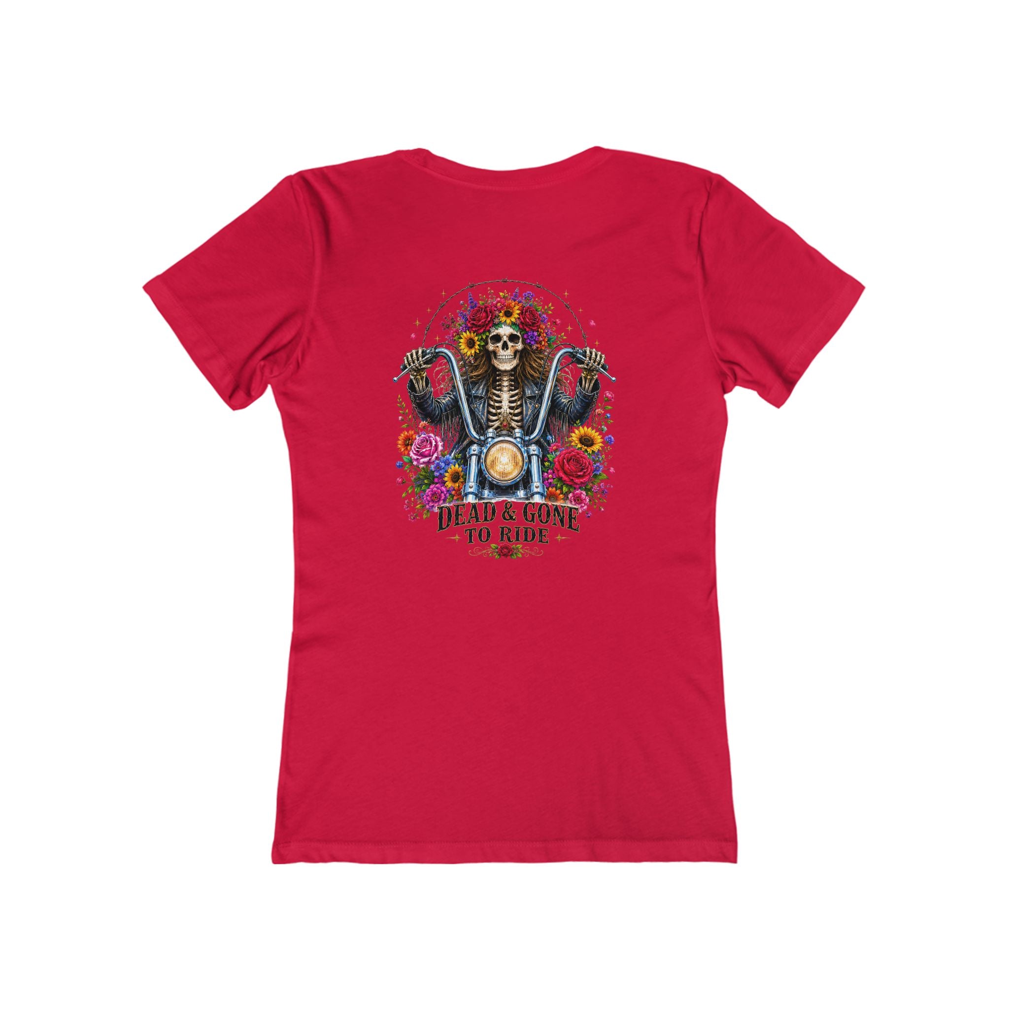 Dead and Gone to Ride- Motorcycle Graphic Tee — Women's Boyfriend T-Shirt