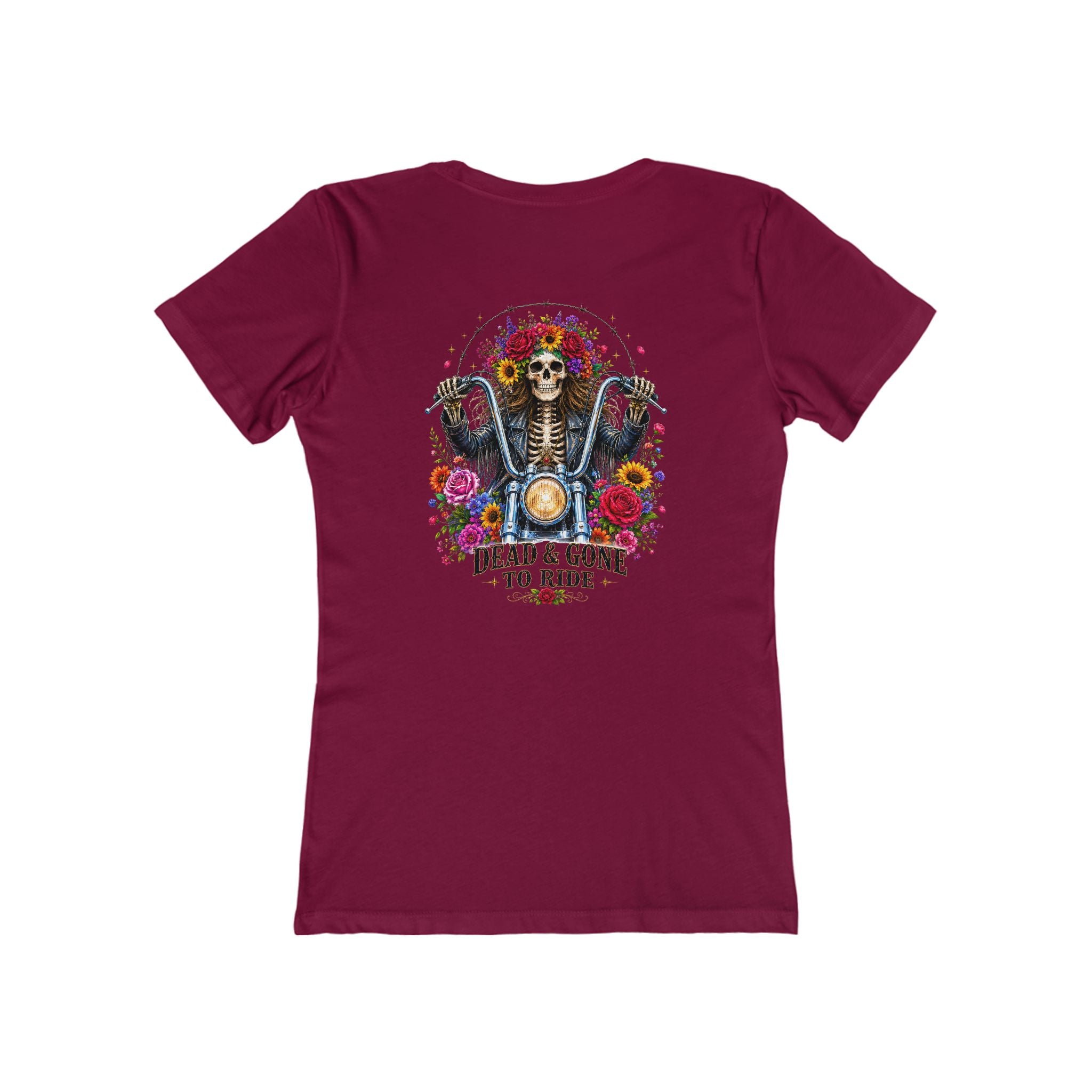 Dead and Gone to Ride- Motorcycle Graphic Tee — Women's Boyfriend T-Shirt