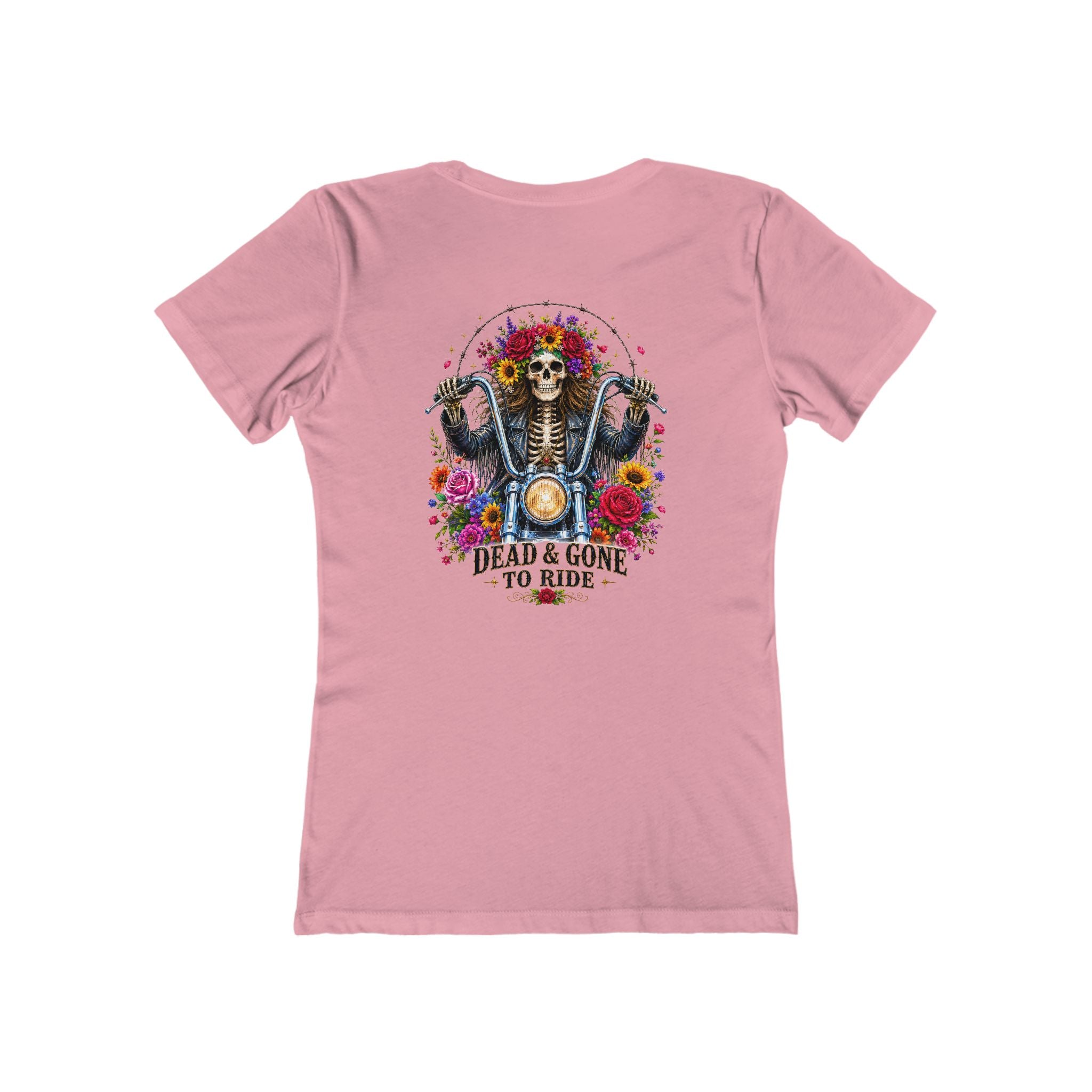 Dead and Gone to Ride- Motorcycle Graphic Tee — Women's Boyfriend T-Shirt