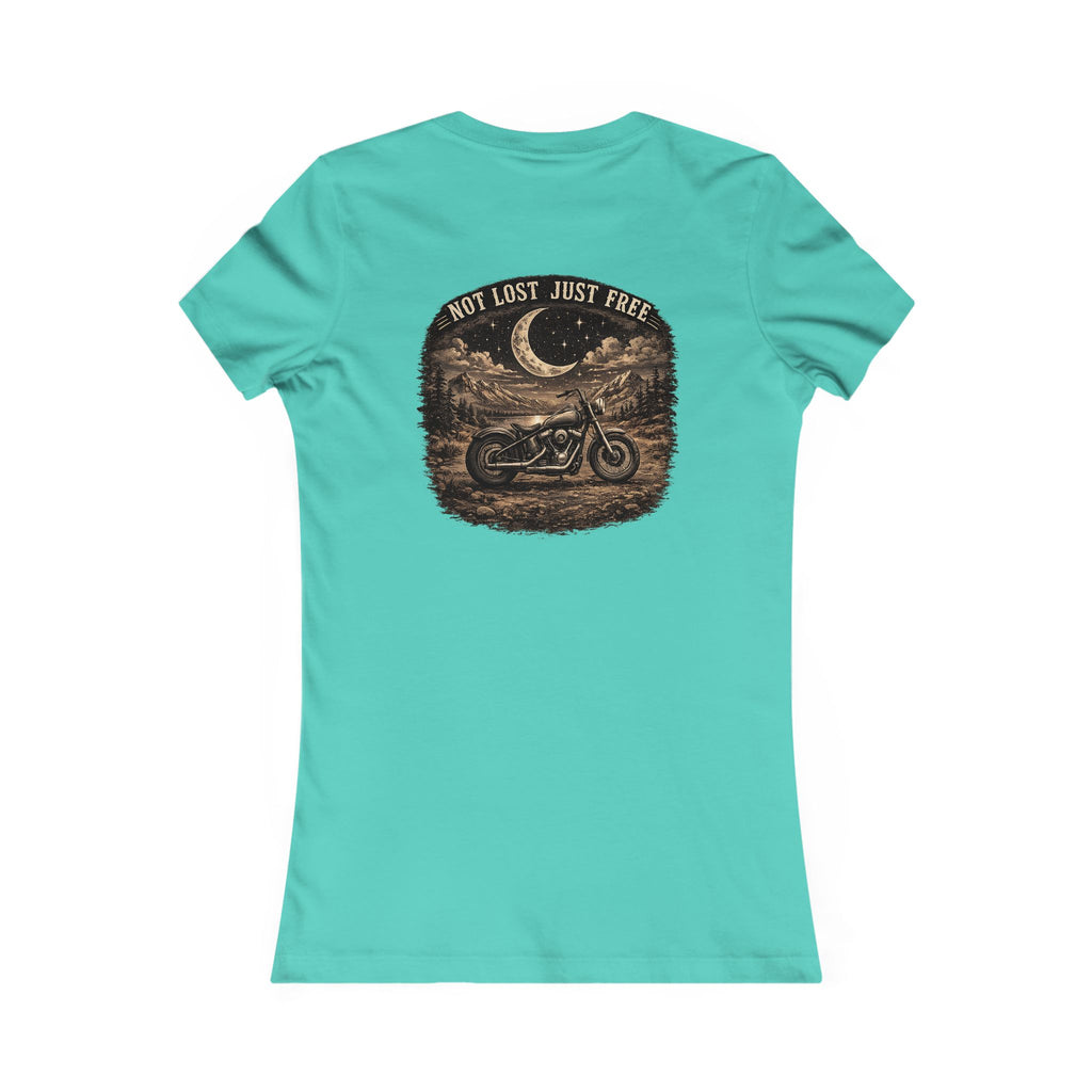 Women's Motorcycle Tee — "Not Lost, Just Free" Graphic Shirt