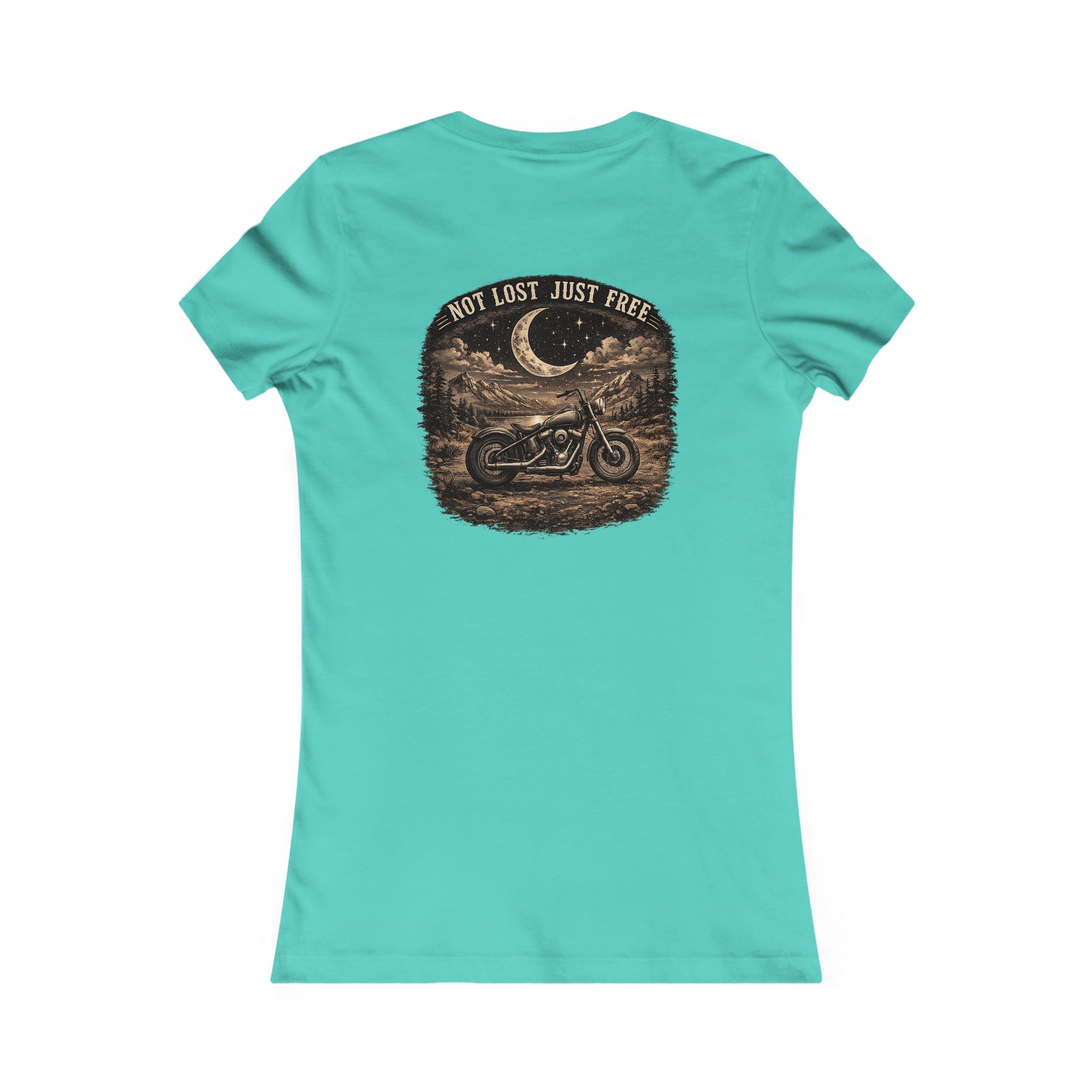 Women's Motorcycle Tee — "Not Lost, Just Free" Graphic Shirt