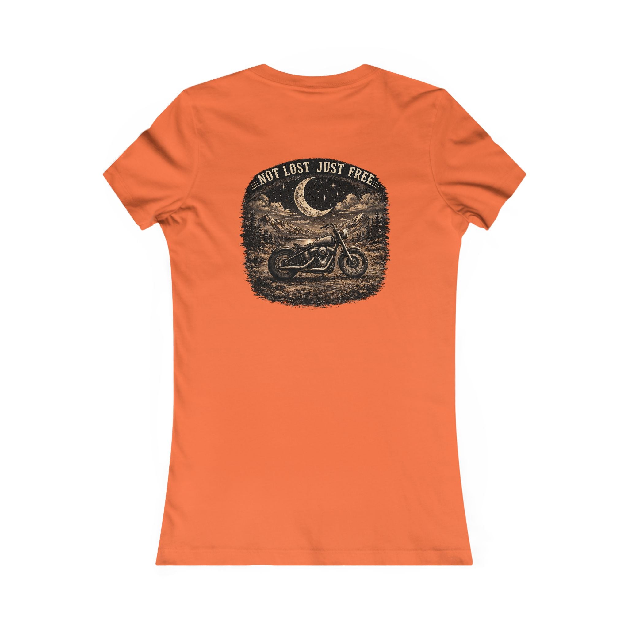 Women's Motorcycle Tee — "Not Lost, Just Free" Graphic Shirt