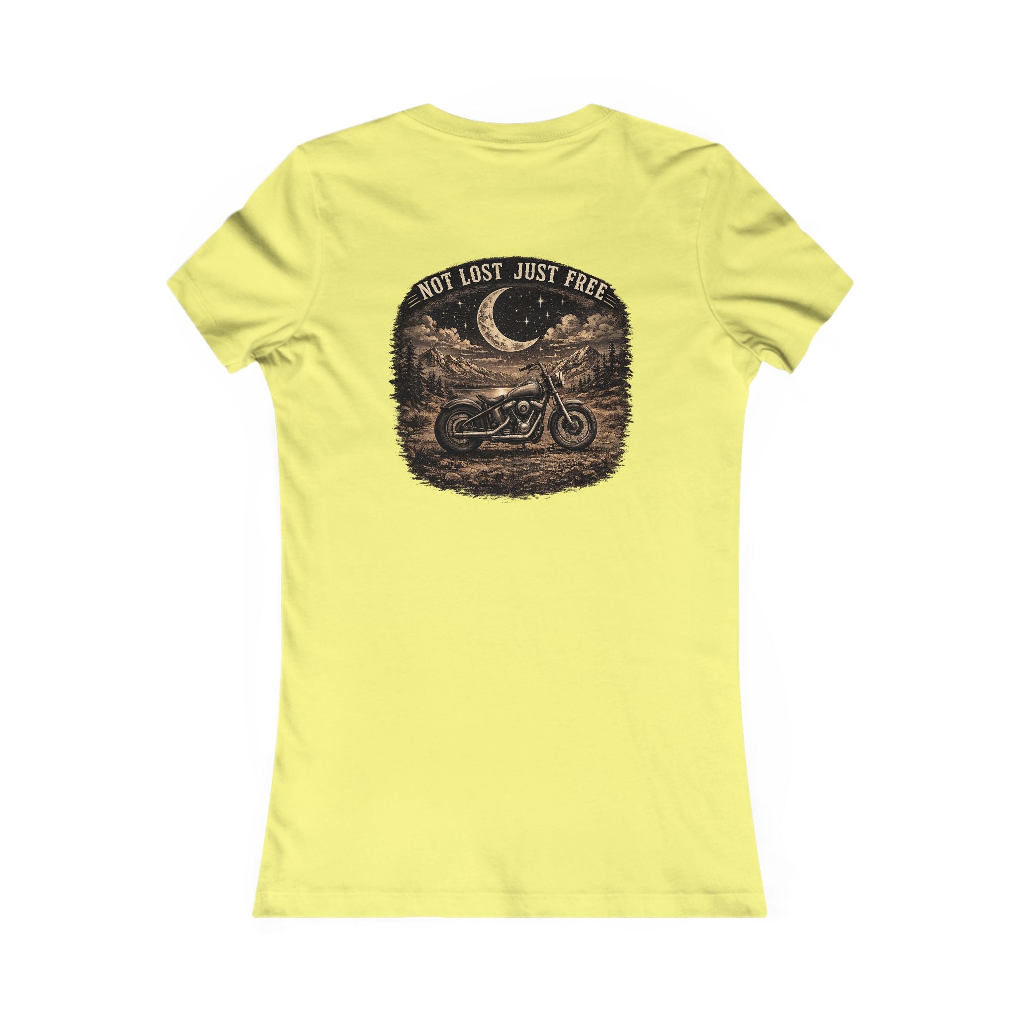 Women's Motorcycle Tee — "Not Lost, Just Free" Graphic Shirt