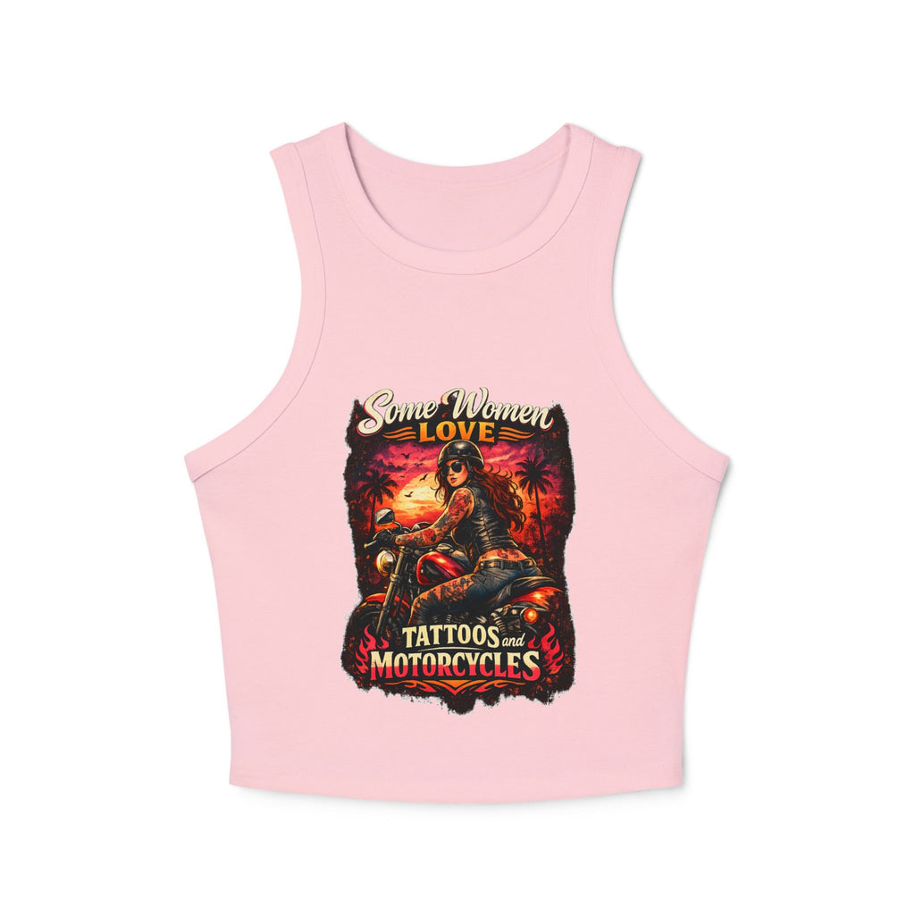Rib Tank Top — “Some Women Love Tattoos & Motorcycles” Biker Graphic