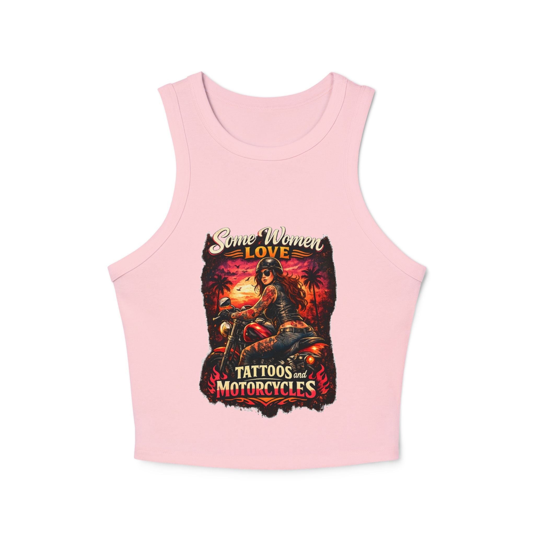 Rib Tank Top — “Some Women Love Tattoos & Motorcycles” Biker Graphic