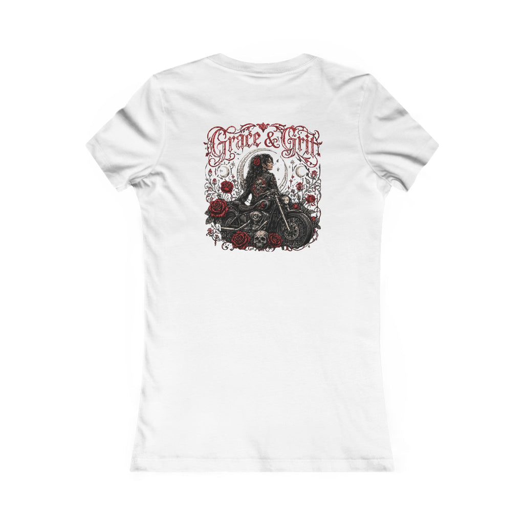 Women's Motorcycle Tee — "Grace & Grit" Graphic Shirt