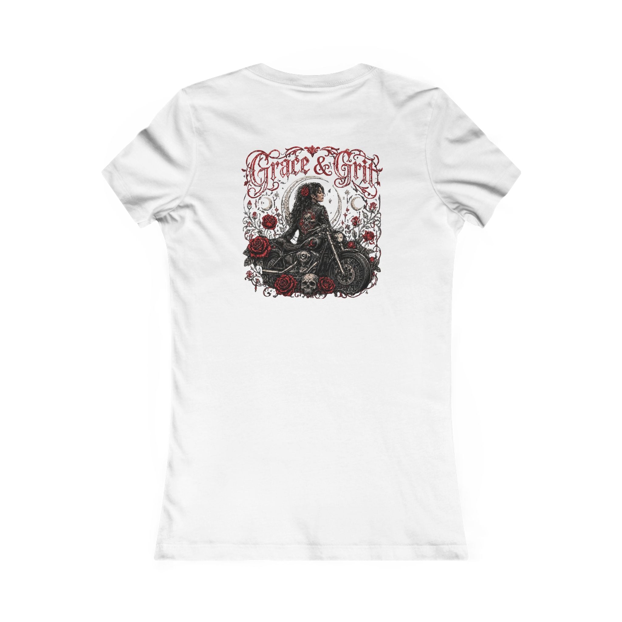 Women's Motorcycle Tee — "Grace & Grit" Graphic Shirt