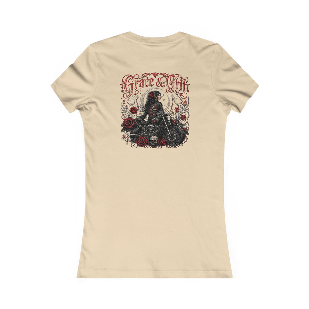 Women's Motorcycle Tee — "Grace & Grit" Graphic Shirt