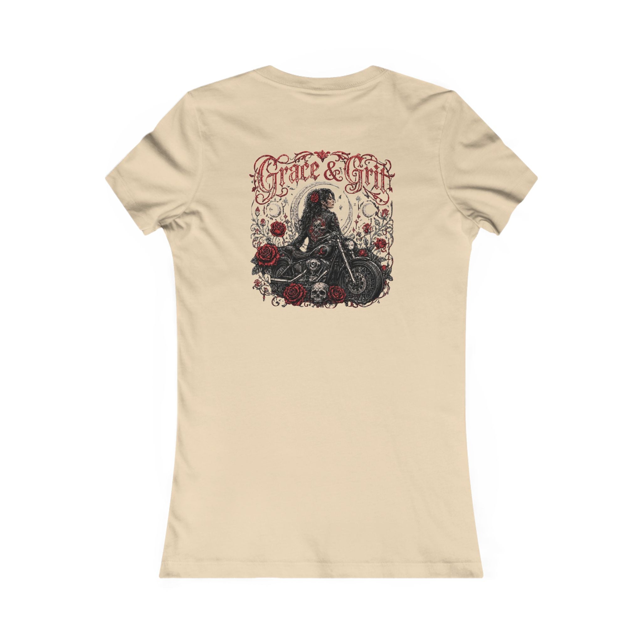 Women's Motorcycle Tee — "Grace & Grit" Graphic Shirt