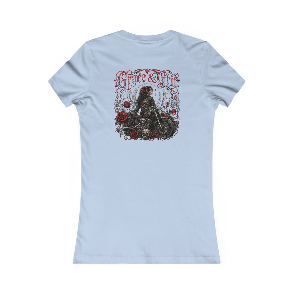 Women's Motorcycle Tee — "Grace & Grit" Graphic Shirt