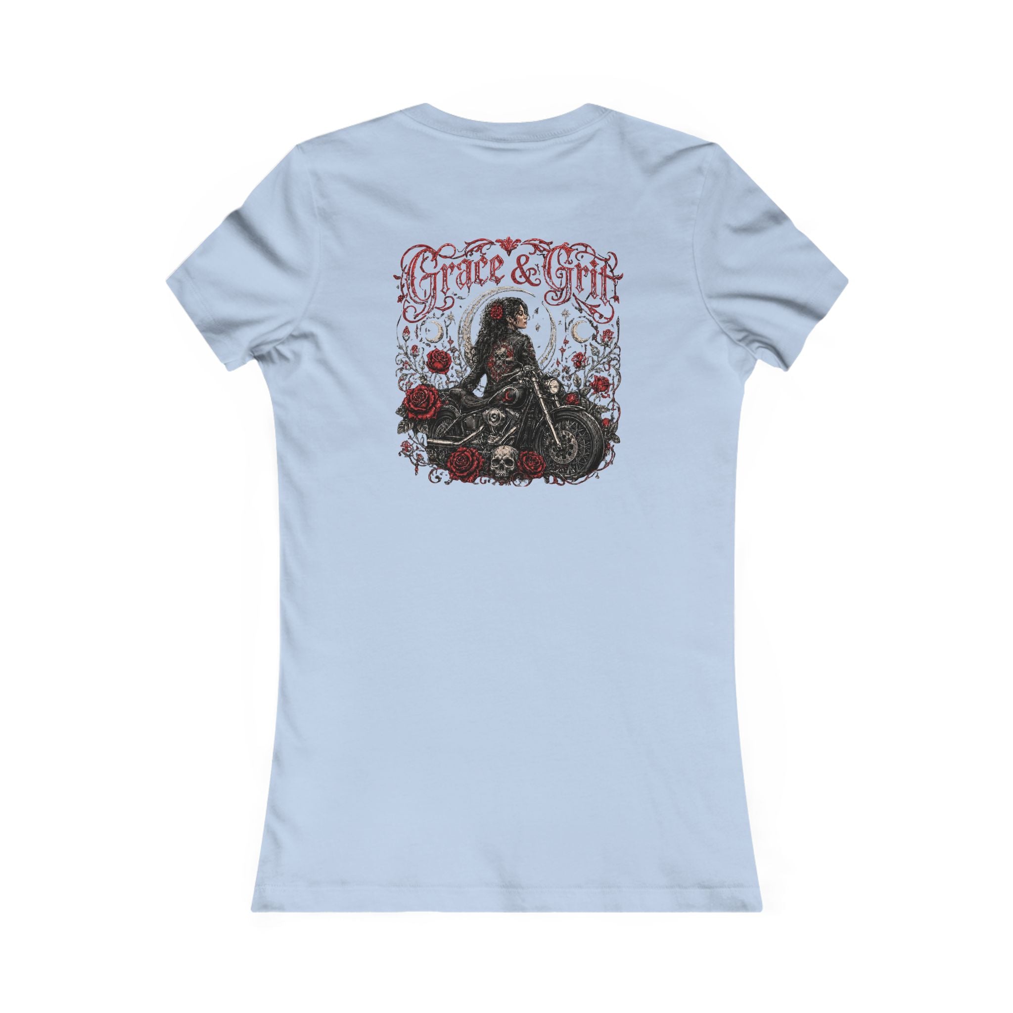 Women's Motorcycle Tee — "Grace & Grit" Graphic Shirt
