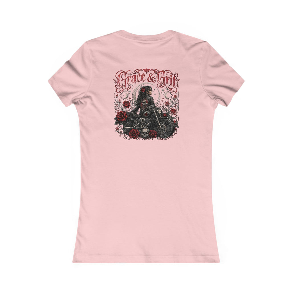 Women's Motorcycle Tee — "Grace & Grit" Graphic Shirt