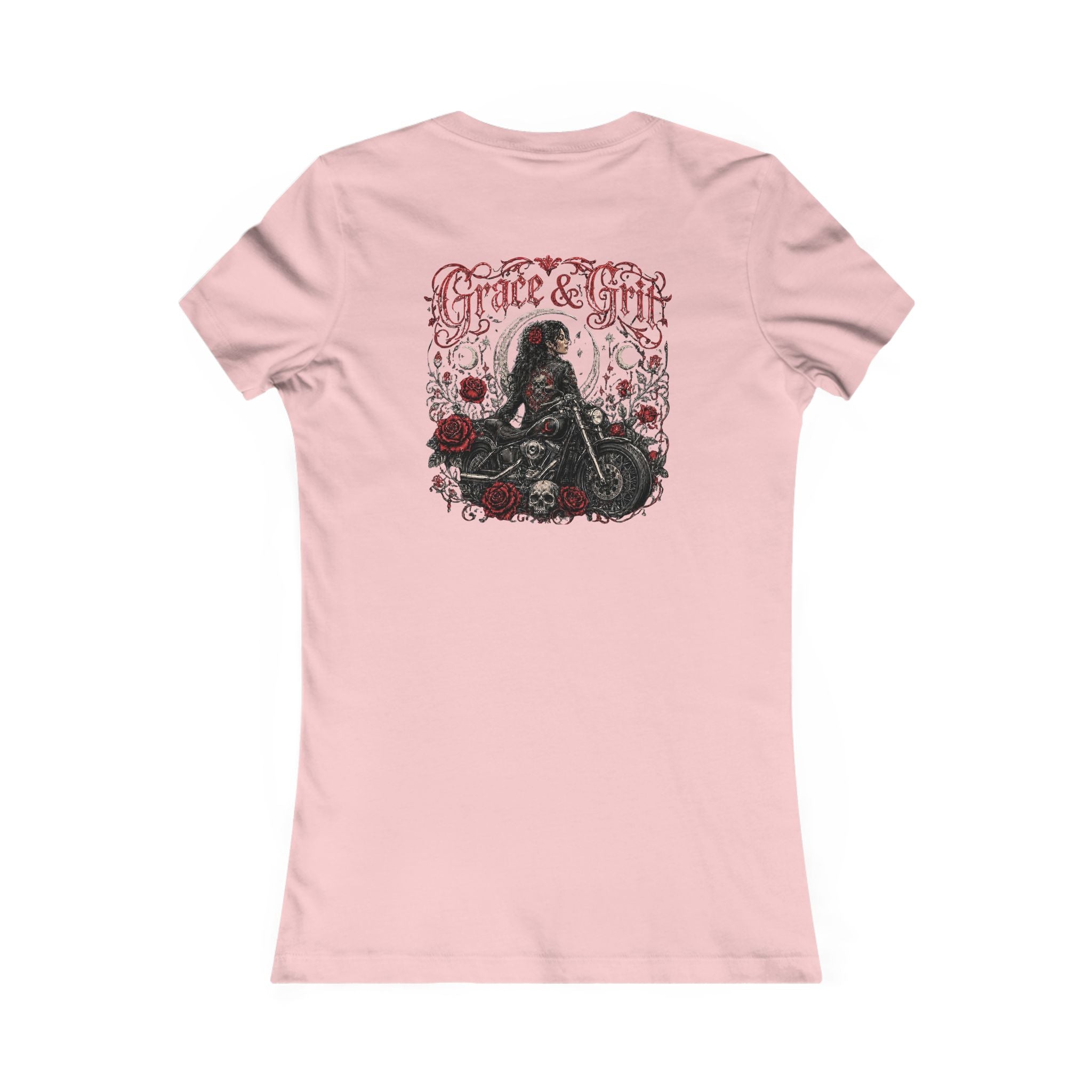 Women's Motorcycle Tee — "Grace & Grit" Graphic Shirt