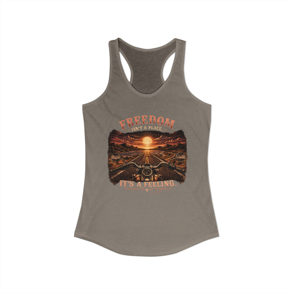 Women's Racerback Tank - Freedom Isn't a Place, It's a Feeling