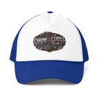 Chrome & Curves Trucker Hat — Vintage Motorcycle Logo Foam Mesh Cap